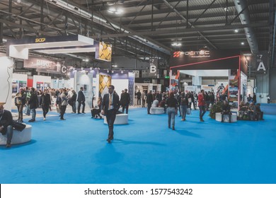MILAN, ITALY - NOVEMBER 14: People visit Sicurezza, leading international event in the sector of security on NOVEMBER 14, 2019 in Milan.