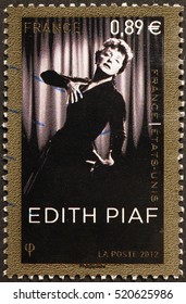 Milan, Italy - November 17, 2016: Edith Piaf On French Postage Stamp