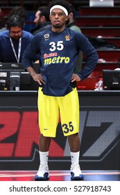 Milan, Italy, November 2016: Dixon Bobby During The Warm Up Before The Match Between EA7 Emporio Armani Milan Vs Fenerbahce Istanbul - EuroLeague 2017, Milan Mediolanum Forum 24/11/2016