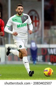 MILAN, ITALY - NOVEMBER 28, 2021:
Domenico Berardi In Action 
During The Serie A 2021-2022 MILAN V SASSUOLO At San Siro Stadium. 