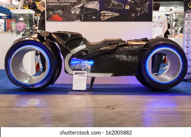 MILAN, ITALY - NOVEMBER 5: Tron Motorbike On Display At EICMA, International Motorcycle Exhibition On NOVEMBER 5, 2013 In Milan.