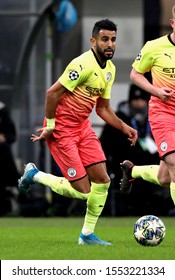 MILAN, ITALY - November 6, 2019: 
Riyad Mahrez In Action During The UEFA Champions League 2019/2020 ATALANTA V MANCHESTER CITY At San Siro Stadium. 