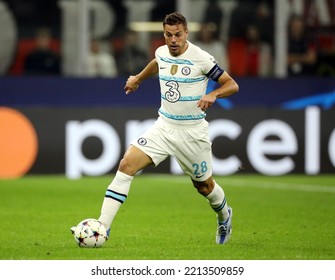 MILAN, ITALY - OCTOBER 11, 2022: 
César Azpilicueta In Action
During The UEFA Champions League 2022-2023 
AC MILAN V CHELSEA FC At San Siro Stadium.
