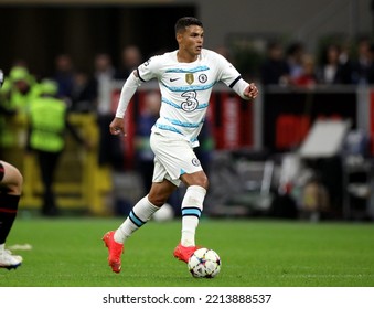 MILAN, ITALY - OCTOBER 11, 2022: 
Thiago Silva In Action
During The UEFA Champions League 2022-2023 
AC MILAN V CHELSEA FC At San Siro Stadium.
