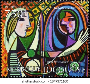 Milan, Italy - October 28, 2020: Portrait Of Young Woman By Picasso On Stamp