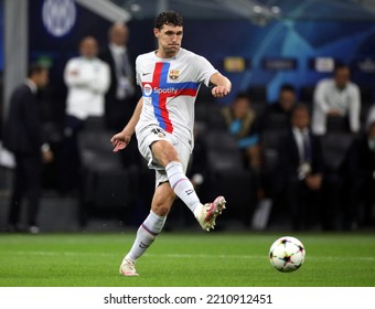 MILAN, ITALY - October 4, 2022: 
Andreas Christensen In Action
During The UEFA Champions League 2022-2023 FC Internazionale V FC Barcelona At San Siro Stadium.
