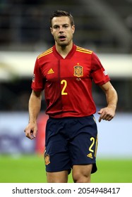 MILAN, ITALY - OCTOBER 6, 2021: 
César Azpilicueta Looks On 
During The UEFA Nations League 2021 ITALY V SPAIN At San Siro Stadium. 