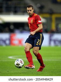 MILAN, ITALY - OCTOBER 6, 2021: 
César Azpilicueta In Action 
During The UEFA Nations League 2021 ITALY V SPAIN At San Siro Stadium. 