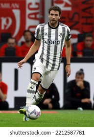 MILAN, ITALY - October 8, 2022:
Manuel Locatelli In Action
During The Serie A 2022-2023 MILAN V JUVENTUS At San Siro Stadium. 