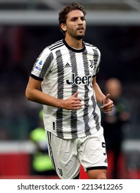 MILAN, ITALY - October 8, 2022:
Manuel Locatelli Looks On
During The Serie A 2022-2023 MILAN V JUVENTUS At San Siro Stadium. 