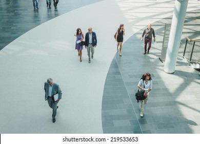 MILAN, ITALY - SEPTEMBER 13: People Visit HOMI, Home International Show And Point Of Reference For All Those In The Sector Of Interior Design On SEPTEMBER 13, 2014 In Milan.