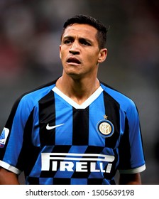 MILAN, ITALY - September 14, 2019: 
Alexis Sanchez looks on during the Serie A 2019/2020 INTER v UDINESE at San Siro Stadium. 