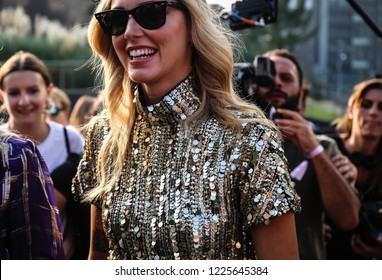 MILAN, Italy- September 19 2018: Chiara Ferragni On The Street During The Milan Fashion Week.