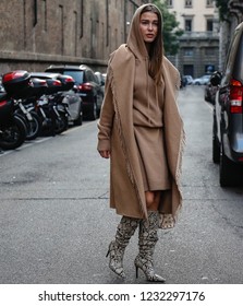 MILAN, Italy- September 20 2018: Sophia Roe On The Street During The Milan Fashion Week.