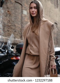 MILAN, Italy- September 20 2018: Sophia Roe On The Street During The Milan Fashion Week.