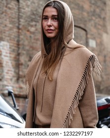 MILAN, Italy- September 20 2018: Sophia Roe On The Street During The Milan Fashion Week.