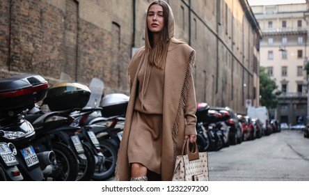 MILAN, Italy- September 20 2018: Sophia Roe On The Street During The Milan Fashion Week.