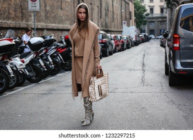 MILAN, Italy- September 20 2018: Sophia Roe On The Street During The Milan Fashion Week.