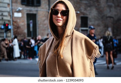 MILAN, Italy- September 20 2018: Sophia Roe On The Street During The Milan Fashion Week.