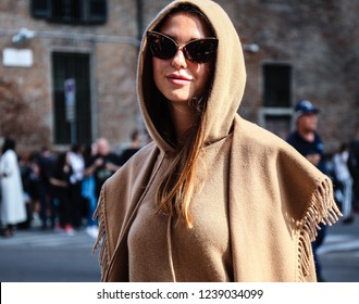 MILAN, Italy- September 20 2018: Sophia Roe On The Street During The Milan Fashion Week.