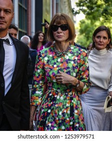 MILAN, Italy- September 20 2018: Anna Wintour On The Street During The Milan Fashion Week.