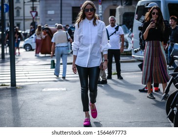 MILAN, Italy- September 20 2019: Olivia Palermo On The Street In Milan.