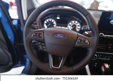 Milan, Italy - September 2017 - Ford Ecosport Interior Detail View