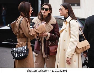 Milan, Italy - September 21, 2019: Street Style Outfits During Milan Fashion Week - - MFW19/20