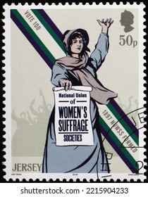 Milan, Italy - September 22, 2022: Suffragette Requesting The Women's Suffrage On Postage Stamp