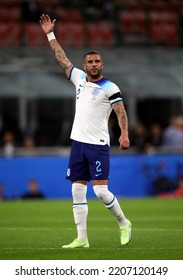 MILAN, ITALY - September 23, 2022: 
Kyle Walker Gestures
During The UEFA Nations League ITALY V ENGLAND At San Siro Stadium. 