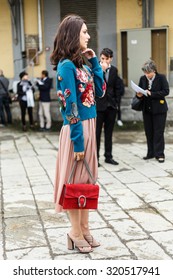 MILAN, ITALY - SEPTEMBER 23: Miriam Leone arrives at the Gucci show during the Milan Fashion Week Spring/Summer 2016 on September 23, 2015 in Milan, Italy.