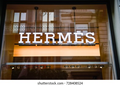 Milan, Italy - September 24, 2017:  Hermes store in Milan.