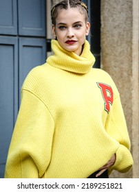 MILAN, Italy- September 25 2021: Barbara Palvin On The Street In Milan.