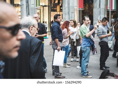MILAN, ITALY - SEPTEMBER 26: 269 Life  manifestation on September 26, 2013. People shocked looking as 269 activists performance of fake corpses - Shutterstock ID 156294290
