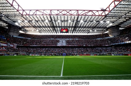 Milan, ITALY - September 3, 2022:
A General View Of The Inside Of The Stadium Prior To Kick Off Of The Serie A 2022-2023 MILAN V INTER At San Siro Stadium. 