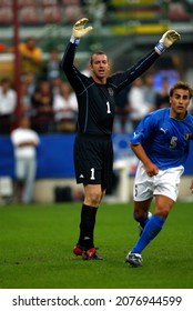 MILAN, ITALY - SEPTEMBER 6, 2003: 
Paul Jones Of Wales Reacts
During UEFA Euro 2004 Qualifying Group Italy V Wales At The San Siro Stadium.
