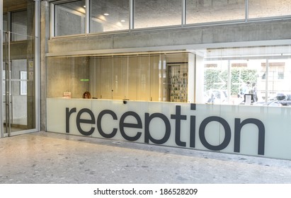 MILAN, ITALY-JANUARY 12, 2012: Reception Desk Of The Bocconi University, In Milan.