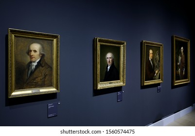 MILAN, ITALY-NOVEMBER 13, 2019: Antonio Canova's Painting Portraits Displayed At The Art Exhibition: 