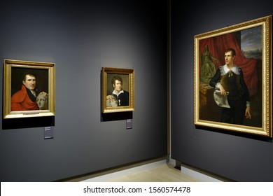 MILAN, ITALY-NOVEMBER 13, 2019: Antonio Canova's Painting Portraits Displayed At The Art Exhibition: 