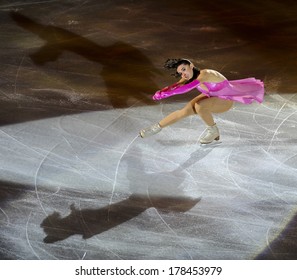 MILAN, ITALY-OCTOBER 11, 2008: Italian Valentina Marchei Competing On The Figure Ice Christmas Gala At The Forum Arena In Milan.