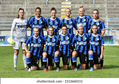 MILAN, ITALY-SEPTEMBER 14, 2019: Inter Milan female soccer team photo, during the italian female professional soccer league match Inter Milan vs Hellas Verona, in Milan.