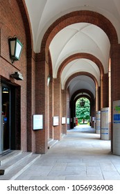 Milan, Lombardy / Italy - 2012/07/04: Milan Historic Quarter - Universita Cattolica Del Sacro Cuore Private Catholic University By The Piazza Sant'Ambrogio Square