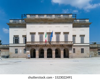 Milan, Lombardy, Italy July 06 2019 Facade Of The Appiani Building Near The Civic Arena