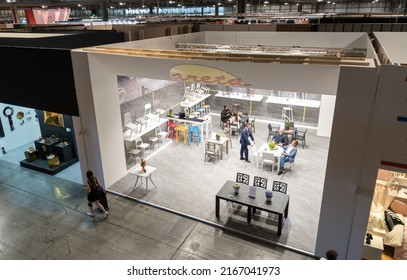 Milan, Lombardy, Italy - June 9, 2022: Furniture Expo (Salone Del Mobile), International Home Furnishing And Accessories Design Exhibition In Milan.