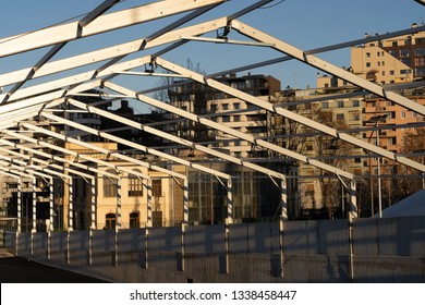 Milan, Lombardy, Italy: the new area known as Citylife at sunset