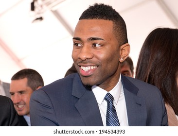 MILAN - MAY 15: AE7 Milan's Player Keith Langford Attends The Opening Press Conference Of The Turkish Airlines Euroleague Final Four At Piazza Duomo On May 15, 2014.