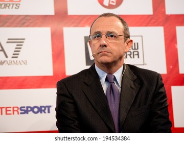 MILAN - MAY 15: CSKA Moscow Head Coach Ettore Messina Attends The Opening Press Conference Of The Turkish Airlines Euroleague Final Four At Piazza Duomo On May 15, 2014.