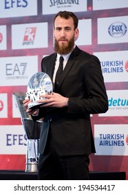 MILAN - MAY 15: Real Madrid's Player Sergio Rodriguez Attends The Opening Press Conference Of The Turkish Airlines Euroleague Final Four At Piazza Duomo On May 15, 2014.