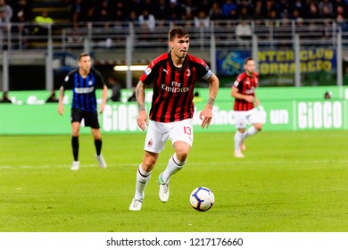 MILAN - OCT 21, 2018:  Alessio Romagnoli. FC Internazionale - AC Milan. San Siro Stadium. Italian League Serie A.