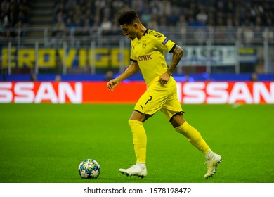 Milan - Oct 23, 2019: Jadon Sancho 7. FC Inter - Borussia Dortmund. Champions League. Stadio San Siro